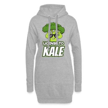 Vegan Vegetarier Lizenz Grünkohl I Geschenk - Hoodie-Kleid - Grau meliert - Vorne