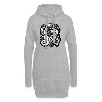 Beauty and the Bees in schwarz/weiß - Hoodie-Kleid - Grau meliert - Vorne