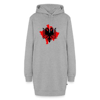 albanisch adler mit 2 köpfen kosovo albania shirt - Hoodie-Kleid - Grau meliert - Vorne