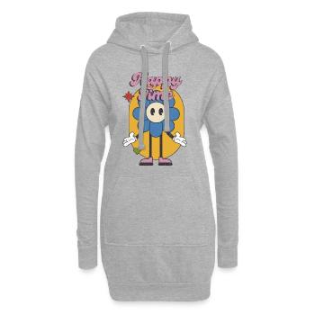 Positive Happy-Grafik - Hoodie-Kleid - Grau meliert - Vorne