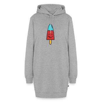 crème glacée sucrée délicieuse glace visage riant - Sweat-shirt à capuche long Femme - gris chiné - Devant