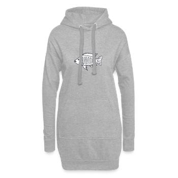 Buntbarsch Fisch Malawi - Hoodie-Kleid - Grau meliert - Vorne