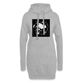 Art - Licht im dunkeln - Hoodie-Kleid - Grau meliert - Vorne