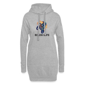 Motard cosmique - Sweat-shirt à capuche long Femme - gris chiné - Devant