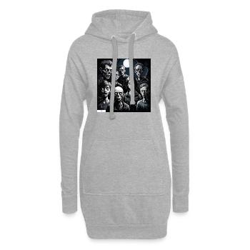 Monster Menschen Porträt - Hoodie-Kleid - Grau meliert - Vorne