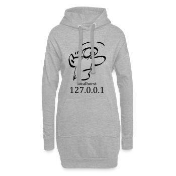 Local-Horst - 127.0.0.1 - localhorst - Hoodie-Kleid - Grau meliert - Vorne