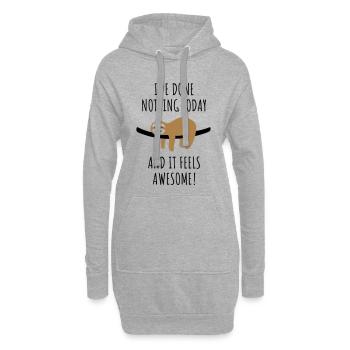 Faultier Spruch Nichts getan Geschenk - Hoodie-Kleid - Grau meliert - Vorne