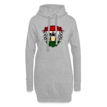 Tadjikistan - Sweat-shirt à capuche long Femme - gris chiné - Devant