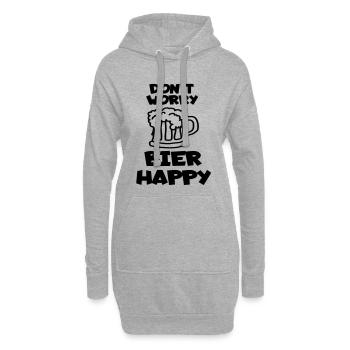 Keine Sorge, Bier glücklich für Bierliebhaber # - Hoodie-Kleid - Grau meliert - Vorne