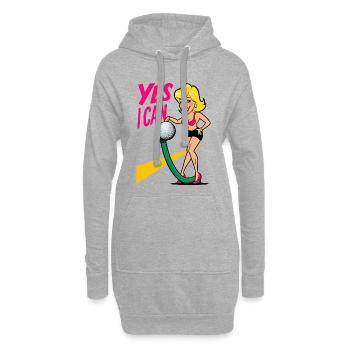 Balle de golf et tuyau d’arrosage - Sweat-shirt à capuche long Femme - gris chiné - Devant