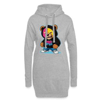 Grumpy Bear - Hoodie Dress - heather grey - Front