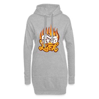 Chance – Cube Ardent Lucky Design - Sweat-shirt à capuche long Femme - gris chiné - Devant