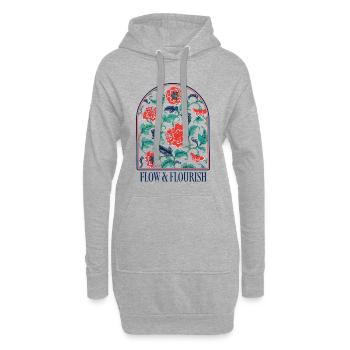 Ornement de fleur Flow & Flourish - Sweat-shirt à capuche long Femme - gris chiné - Devant