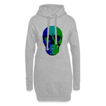 Toxic Skull – Siebdruck aus der Unterwelt - Hoodie-Kleid - Grau meliert - Vorne