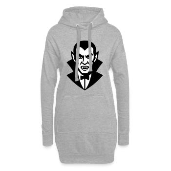 Vampir Porträt Illustration - Hoodie-Kleid - Grau meliert - Vorne