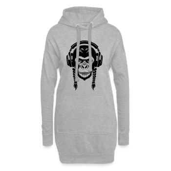 Bass Affenkopf Heavy Drop Edition Shirt - Hoodie-Kleid - Grau meliert - Vorne