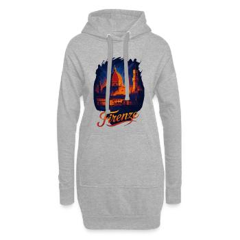 Florenz Firenze Stadt Italien Silhouette Geschenk - Hoodie-Kleid - Grau meliert - Vorne