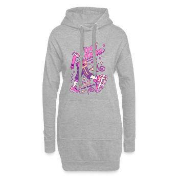 Neon Dance Boombox Vibe - Sweat-shirt à capuche long Femme - gris chiné - Devant