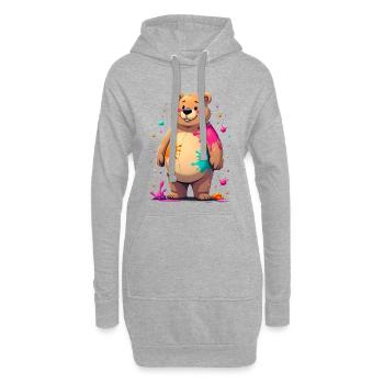 Art coloré de l’ours - Sweat-shirt à capuche long Femme - gris chiné - Devant