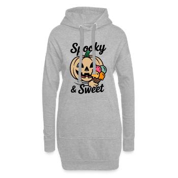 Kürbis mit Eiscreme Cartoon - Hoodie Dress - heather grey - Front