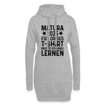 T-shirt de remise des diplômes Matura 2026 - Sweat-shirt à capuche long Femme - gris chiné - Devant