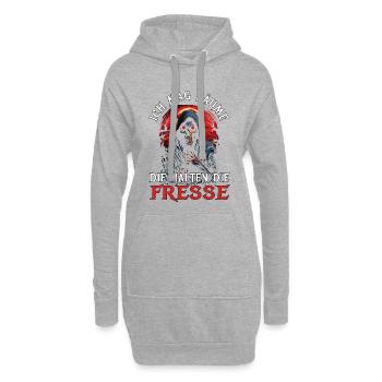 Ich mag Bäume - Die halten die Fresse - Hoodie-Kleid - Grau meliert - Vorne