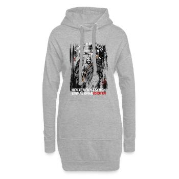 Einmal mit Profis war früher... - Hoodie-Kleid - Grau meliert - Vorne