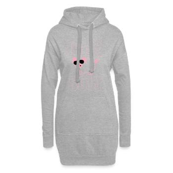 Cool Sow Pig with Sunglasses | Funny Farm Style - Hoodie-Kleid - Grau meliert - Vorne