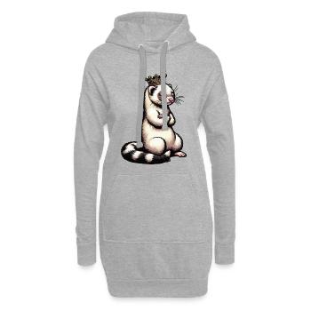 Frettchen Frettchenhalter Frettchenbesitzer - Hoodie-Kleid - Grau meliert - Vorne