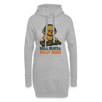 DJ Maltipoo: Bass, Beats & Belly Rubs Retro Design - Hoodie-Kleid - Grau meliert - Vorne