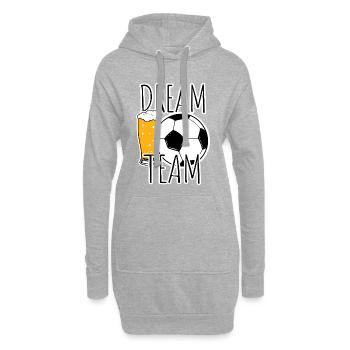 Football et bière - L’équipe de rêve ! - Sweat-shirt à capuche long Femme - gris chiné - Devant