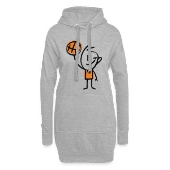 Basketball Basketballer - Hoodie-Kleid - Grau meliert - Vorne