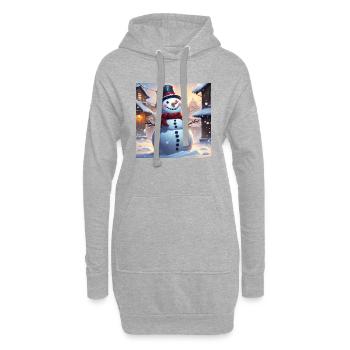 Schneemann - Hoodie-Kleid - Grau meliert - Vorne