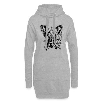 CHINESE CRESTED DOG hairless Hunde Hund Wilsigns - Hoodie-Kleid - Grau meliert - Vorne
