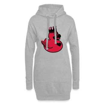 Duck the King - Hoodie-Kleid - Grau meliert - Vorne