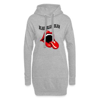 Langue bla bla bla graphique - Sweat-shirt à capuche long Femme - gris chiné - Devant
