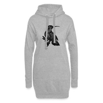 Tatouage exotique Colibri Aile de style tribal - Sweat-shirt à capuche long Femme - gris chiné - Devant