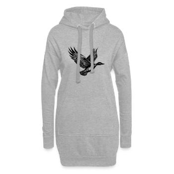 Hübsche fliegende Ente mit Flügeln - Hoodie-Kleid - Grau meliert - Vorne