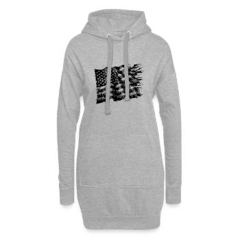 Vintage USA Flagge Tattoo Style - Hoodie-Kleid - Grau meliert - Vorne