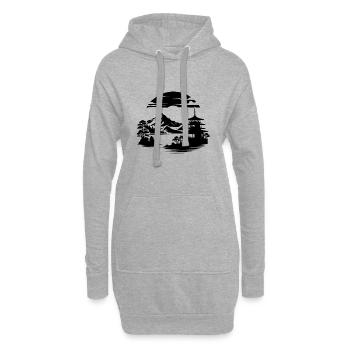 Japan Asiatisches Landschaft Meditation Design - Hoodie-Kleid - Grau meliert - Vorne