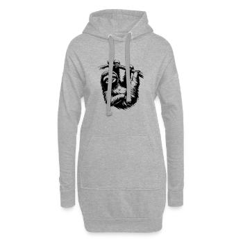 Niedliches Faultier Baum Bleistift Zeichnung - Hoodie-Kleid - Grau meliert - Vorne