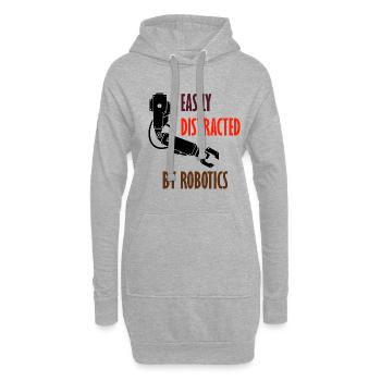 Ingénieur de codage professionnel distrait par les - Sweat-shirt à capuche long Femme - gris chiné - Devant
