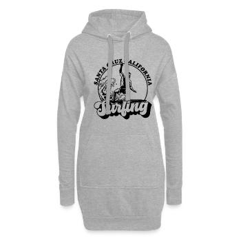 Santa Cruz Californie vintage rétro Surf - Sweat-shirt à capuche long Femme - gris chiné - Devant