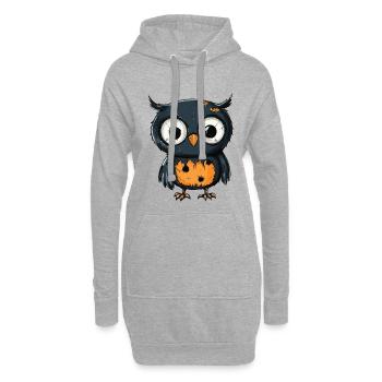 Eule Halloween Zombie - Hoodie-Kleid - Grau meliert - Vorne