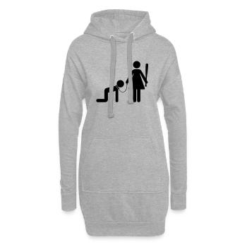 Une femme tient un homme comme un esclave - Sweat-shirt à capuche long Femme - gris chiné - Devant
