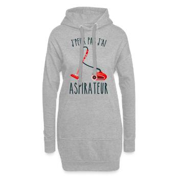 Ich kann keinen Staubsauger haben - Hoodie-Kleid - Grau meliert - Vorne