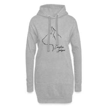 Profil Sphynx Canadien Chats Chat Wilsigns - Sweat-shirt à capuche long Femme - gris chiné - Devant
