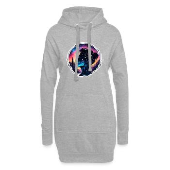 Silhouette / Wald / Porträt / Bäume / Person - Hoodie-Kleid - Grau meliert - Vorne