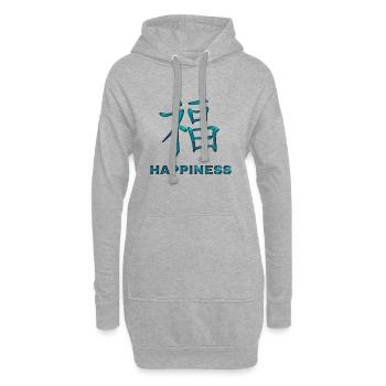 Chinesisches Schriftzeichen Glück Freude - Hoodie-Kleid - Grau meliert - Vorne