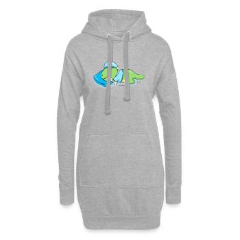 Dinosaure endormi - Sweat-shirt à capuche long Femme - gris chiné - Devant